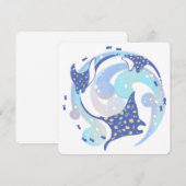 Stingray in Ocean Illustration Einladung (Vorne/Hinten)