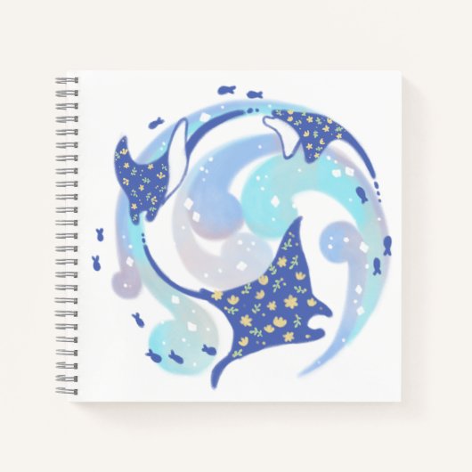 Stingray in Ocean Illustration Notizblock (Vorderseite)