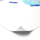 Stingray in Ocean Illustration Poster (Ecke)