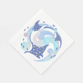 Stingray in Ocean Illustration Serviette (Ecke)