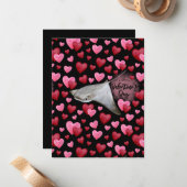 Stingray Love Valentine's Day Card in Black Mitteilungskarte (Vorderseite/Rückseite Beispiel)