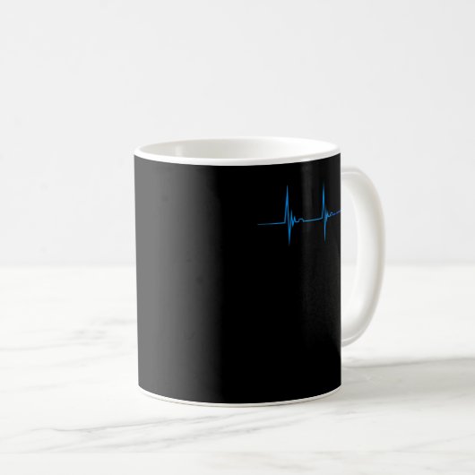 Stingray Manta Ray Heartbeat EKG Pulseline Sea Lif Kaffeetasse (VorderseiteRechts)