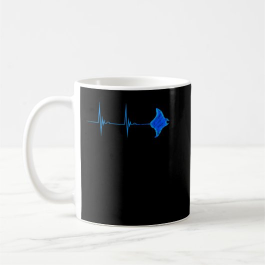 Stingray Manta Ray Heartbeat EKG Pulseline Sea Lif Kaffeetasse (Links)