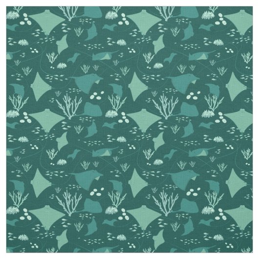Stingray Manta Rays Blue Underwater Pattern Stoff (Muster)