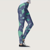Stingray Marine Sea Life Deep Blue Pattern Leggings (Rechts)