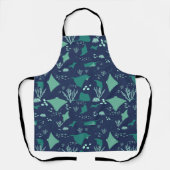 Stingray Marine Wildlife Blue Graphic Muster Schürze (Vorderseite)