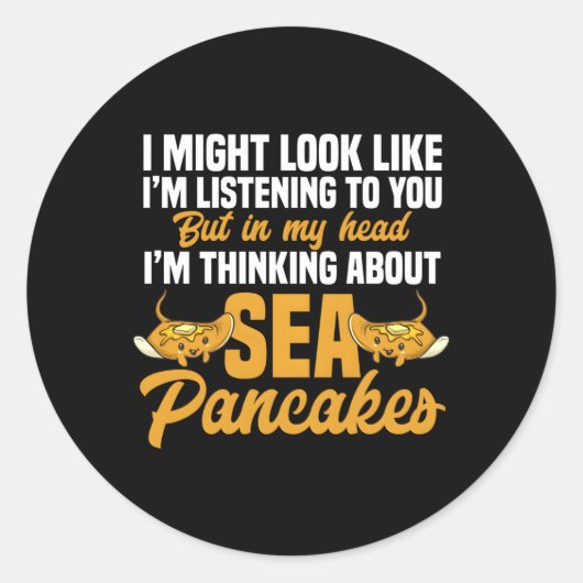 Stingray Ocean Ta Ray Denken über Sea Pancakes Runder Aufkleber (Vorderseite)