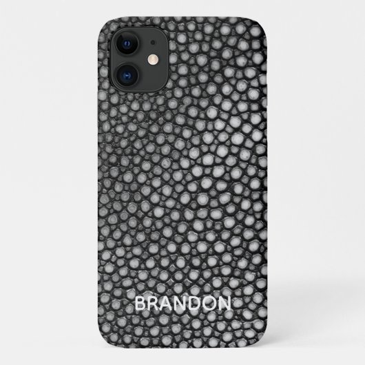Stingray Skin Black Print Name Personalisiert Case-Mate iPhone Hülle (Rückseite)