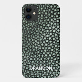 Stingray Skin Green Print Name Personalisiert Case-Mate iPhone Hülle