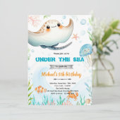 Stingray theme invite  einladung (Stehend Vorderseite)