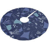 Stingray Underwater Blue Christmas Polyester Weihnachtsbaumdecke (Schrägansicht)