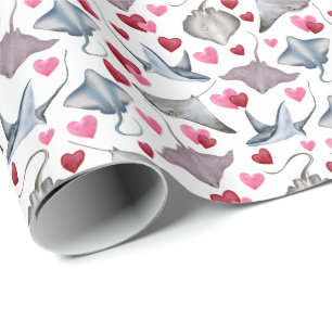Stingray Valentine Wrapping Paper Geschenkpapier