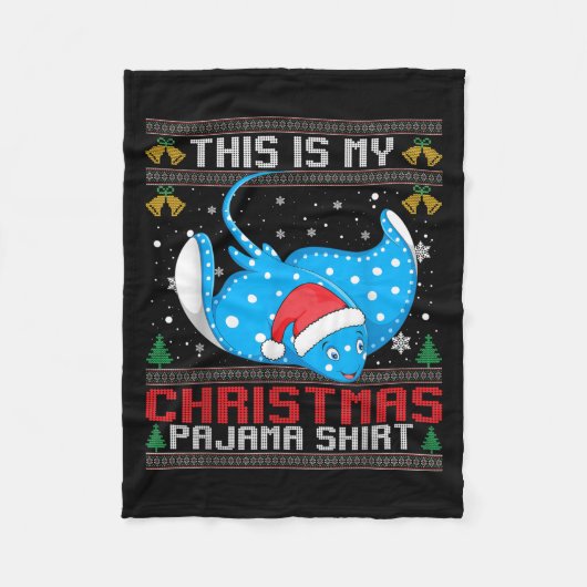 Stingray Weihnachtsmannmütze Matching Ugly Christm Fleecedecke (Vorderseite)