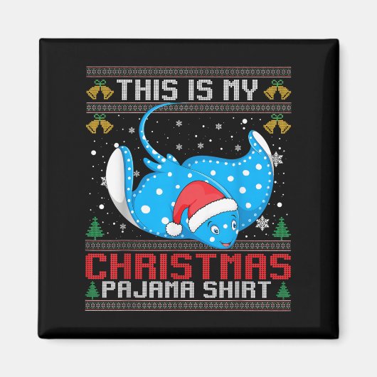 Stingray Weihnachtsmannmütze Matching Ugly Christm Magnet (Vorne)