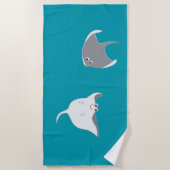 Stingrochen-Cartoon Strandtuch (Vorderseite)