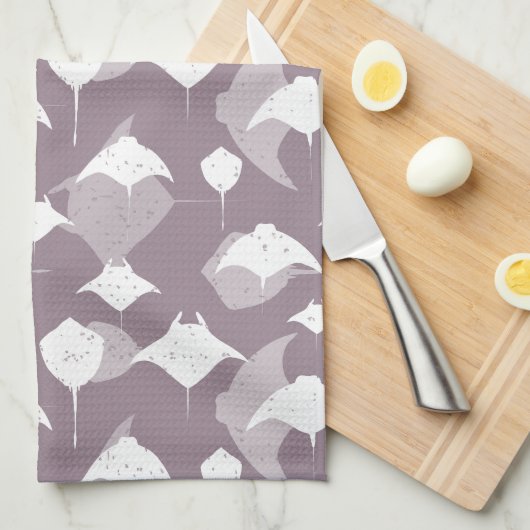 Stingrochen und Manta Rays Ocean Themed Geschirrtuch (Viertel Falte)