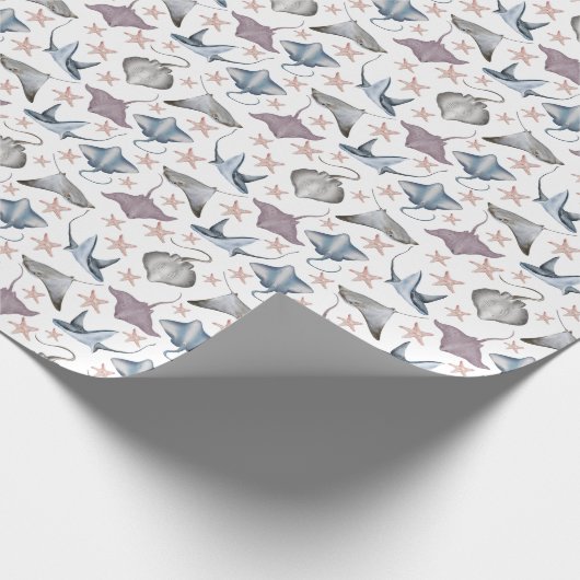 Stingrochen und Starfish Wrapping Paper Geschenkpapier (Ecke)