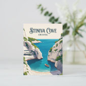 Stiniva-Bucht Kroatien Postkarte (Stehend Vorderseite)