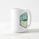 Stink Stank Stunk Badge Kaffeetasse (VorderseiteRechts)