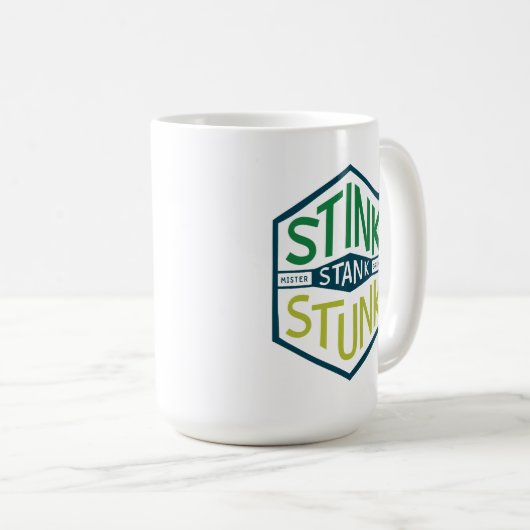 Stink Stank Stunk Badge Kaffeetasse (VorderseiteRechts)