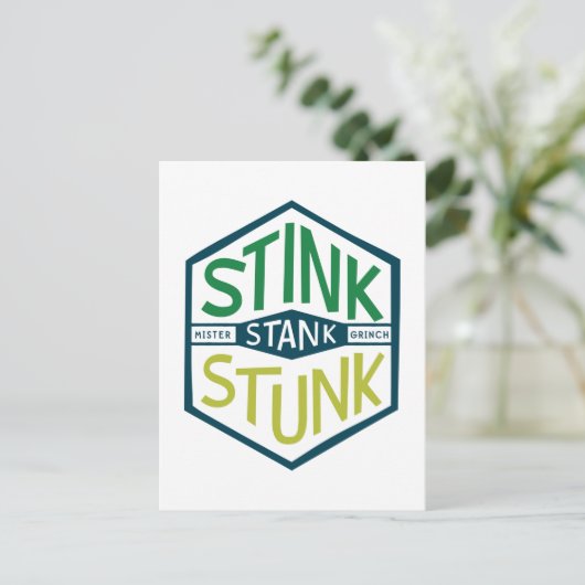 Stink Stank Stunk Badge Postkarte (Stehend Vorderseite)