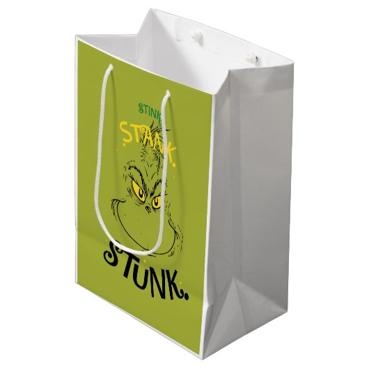 Stink Stank Stunk Mister Grinch Zitat Mittlere Geschenktüte (Vorderseite Schrägansicht)