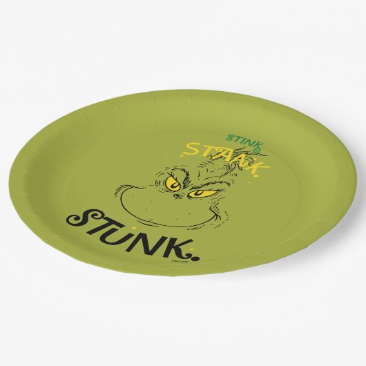 Stink Stank Stunk Mister Grinch Zitat Pappteller (Schrägansicht)