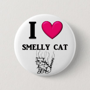 Stinkende Katze "des Herz-I" Button