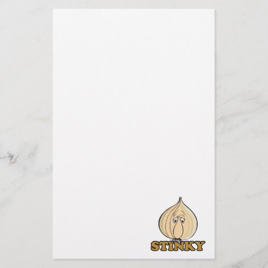 stinkendes, trauriges KnoblauchGesicht Briefpapier (Vorderseite)
