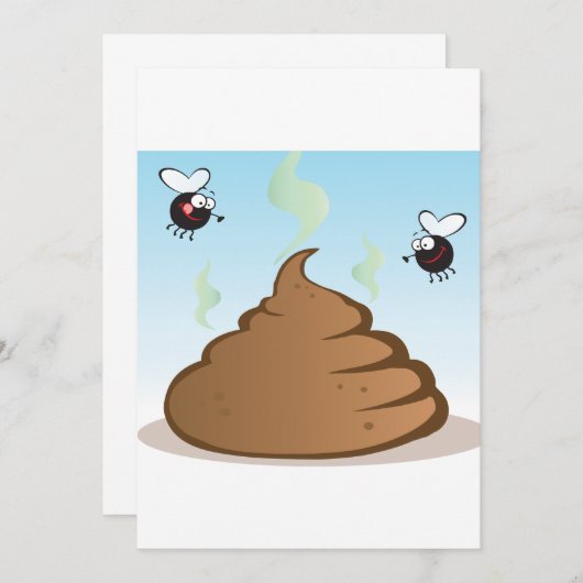 Stinkfarbener Kack Einladung (Vorne/Hinten)