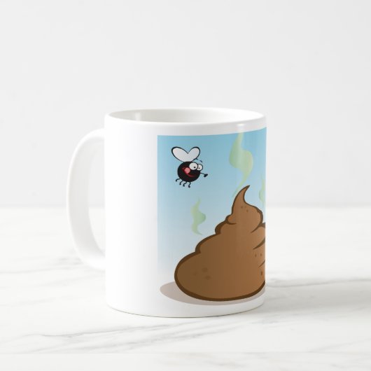 Stinkfarbener Kack Kaffeetasse (Vorderseite Links)