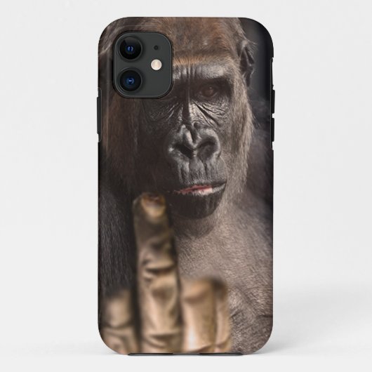 Stinkfinger Gorilla drehte die Vogelzelle Case-Mate iPhone Hülle (Rückseite)