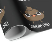Stinkin Niedlich Funny Poo Pun Dark BG Geschenkpapier (Rolleneckpunkt)
