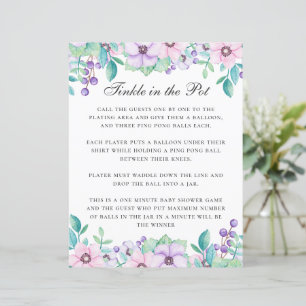 Stinkle im Topf. Lila Blütenbaby-Duschspiel