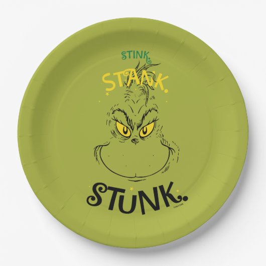 Stinkt Stank Gestunken Herr Grinch Pappteller (Vorderseite)