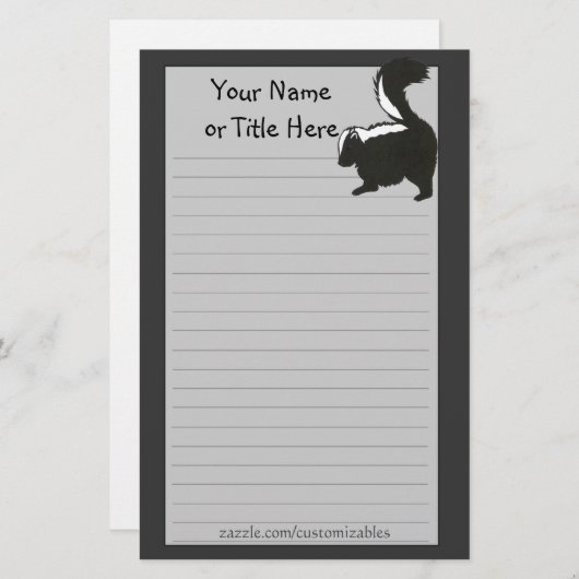 Stinktier-Briefpapier Briefpapier (Vorne/Hinten)