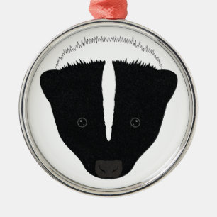 Stinktier Gesicht Silbernes Ornament