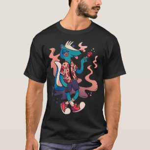 Stinktier isst süße Lollipop-Schuh-Bonbons T-Shirt