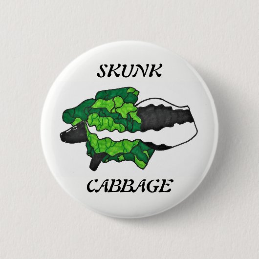 Stinktier-Kohl-Kunst-Knopf Button (Vorderseite)