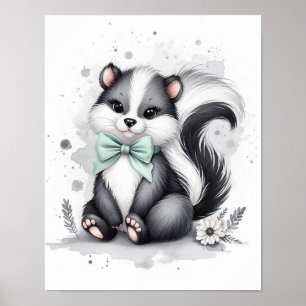 Stinktier-Wald-Kinderzimmer-Wandkunst Poster
