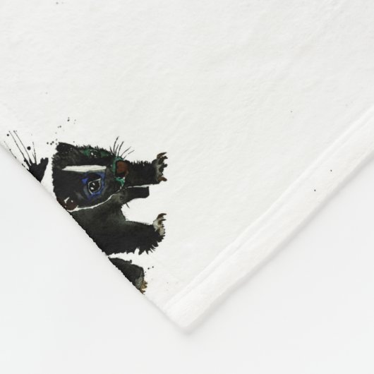 Stinktier-Wasserfarbemalerei Fleecedecke (Ecke)