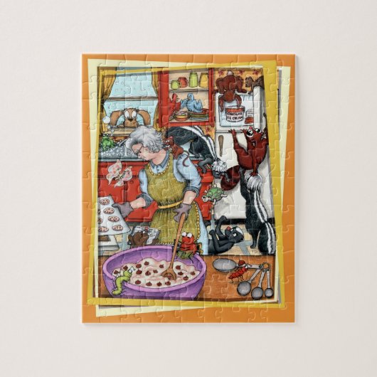 Stinktiere in der Küche Puzzle (Vertikal)