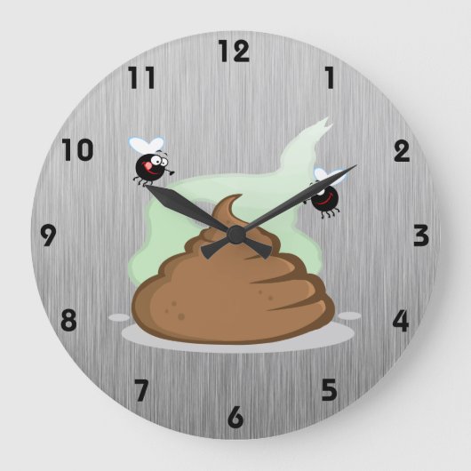 Stinky Poo; Metall-Blick Große Wanduhr (Vorderseite)