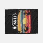Stinson Beach California Surfboard Beach Fleecedecke (Vorderseite (Horizontal))