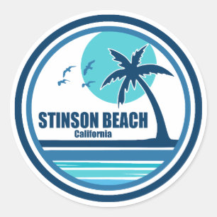 Stinson Beach Kalifornien Palme Vögel Runder Aufkleber