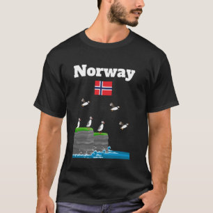 Stintdorsch-Kolonie-See-Klippen Norwegen Flagge T-Shirt