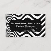 Stipe Waves | Schwarz und Weiß Visitenkarte (Vorderseite)