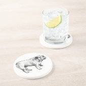 stipple stance, bulldog getränkeuntersetzer (Seite)