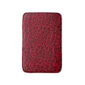 Stippled Cranberry Red Leopard Print Badematte (Vorderseite Vertikal)