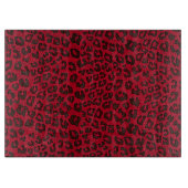 Stippled Cranberry Red Leopard Print Schneidebrett (Vorderseite)